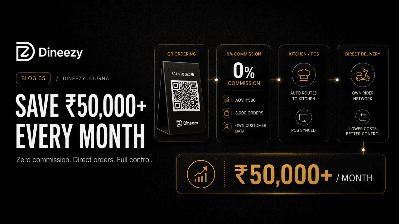 How Zero-Commission Direct Ordering Can Save Indian Restaurants ₹50,000+ Every Month