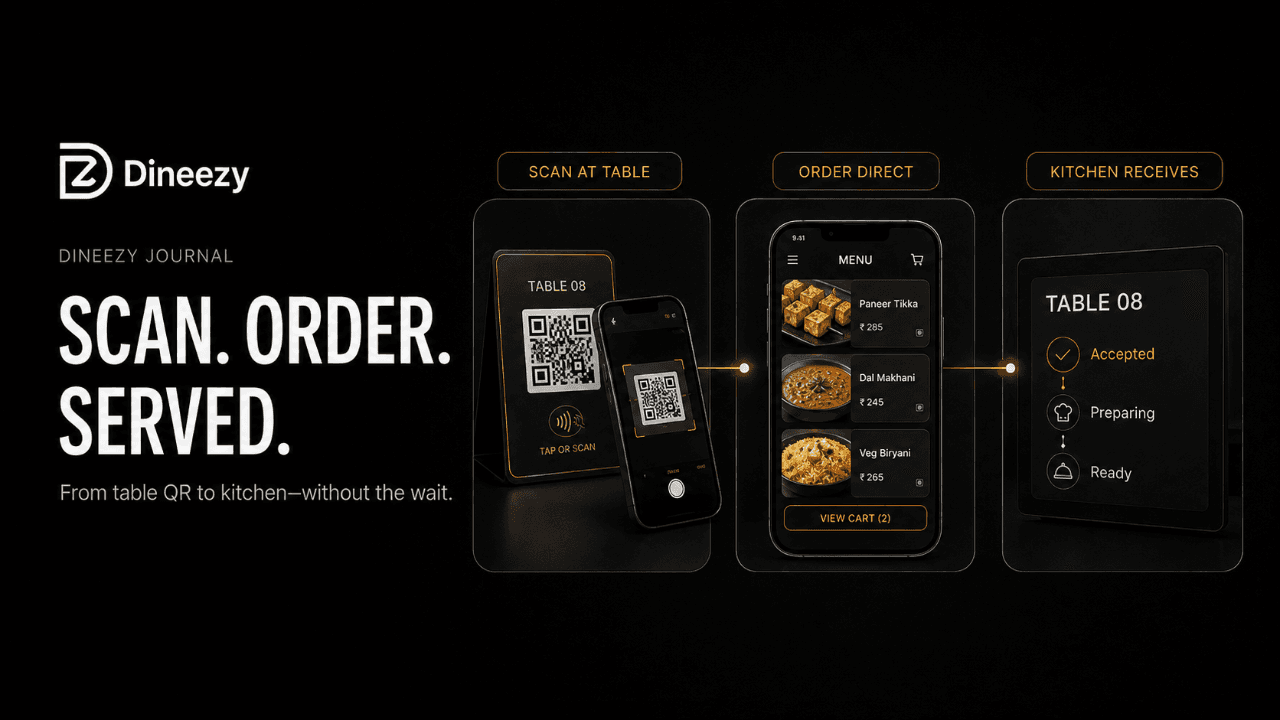 QR code ordering in a modern restaurant
